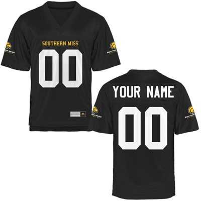 Men's Southern Miss Golden Eagles Customized Football Name & Number 2015 Black Jersey